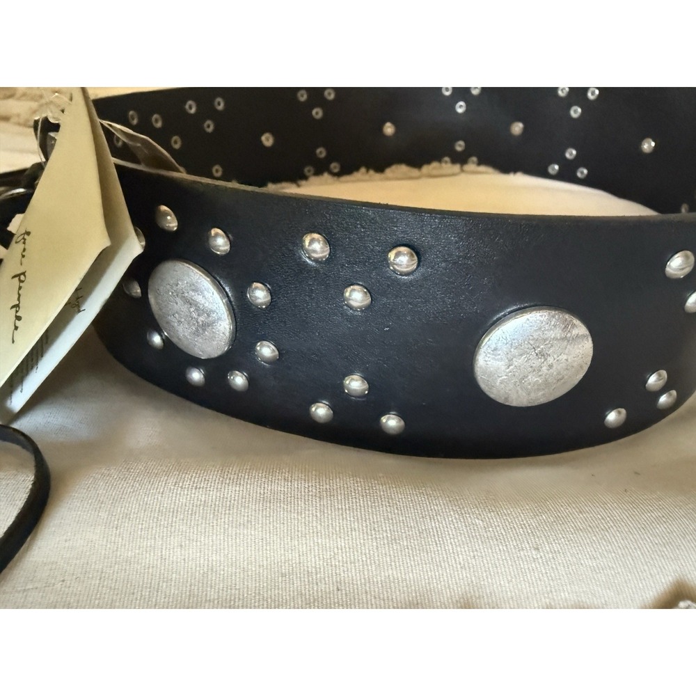 Free People Studded Wrap Tie Leather Belt Black One Size Boho Western - Picture 5 of 8